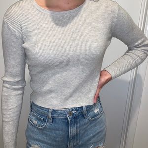 Ribbed long sleeve top